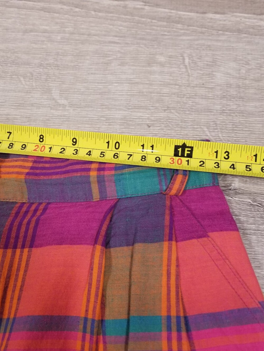 Vintage 80s Izod Lacoste Plaid Madras Cropped Barrel Leg Pants Womens Size 6 - Picture 7 of 8